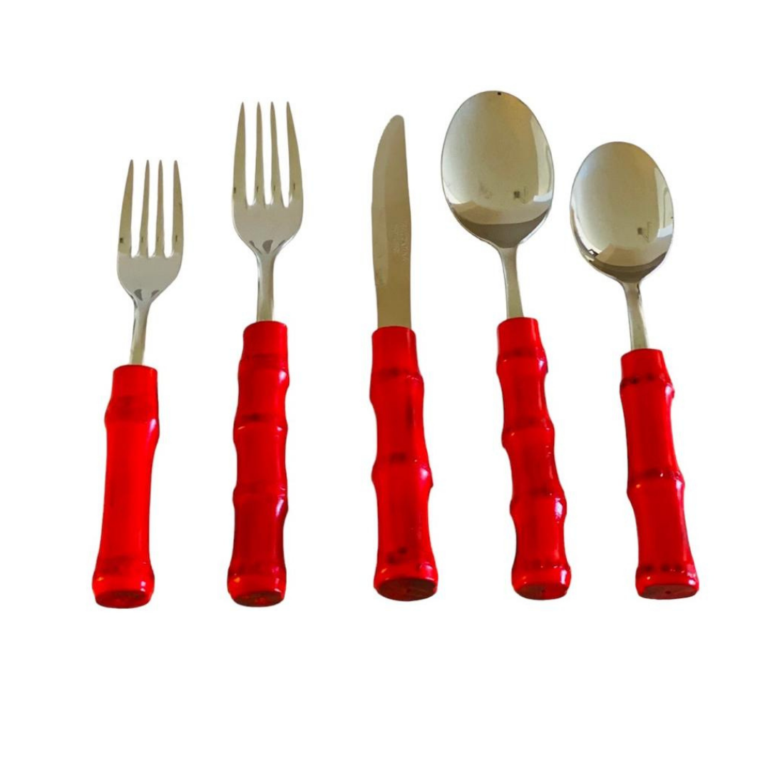 Red Bamboo Flatware