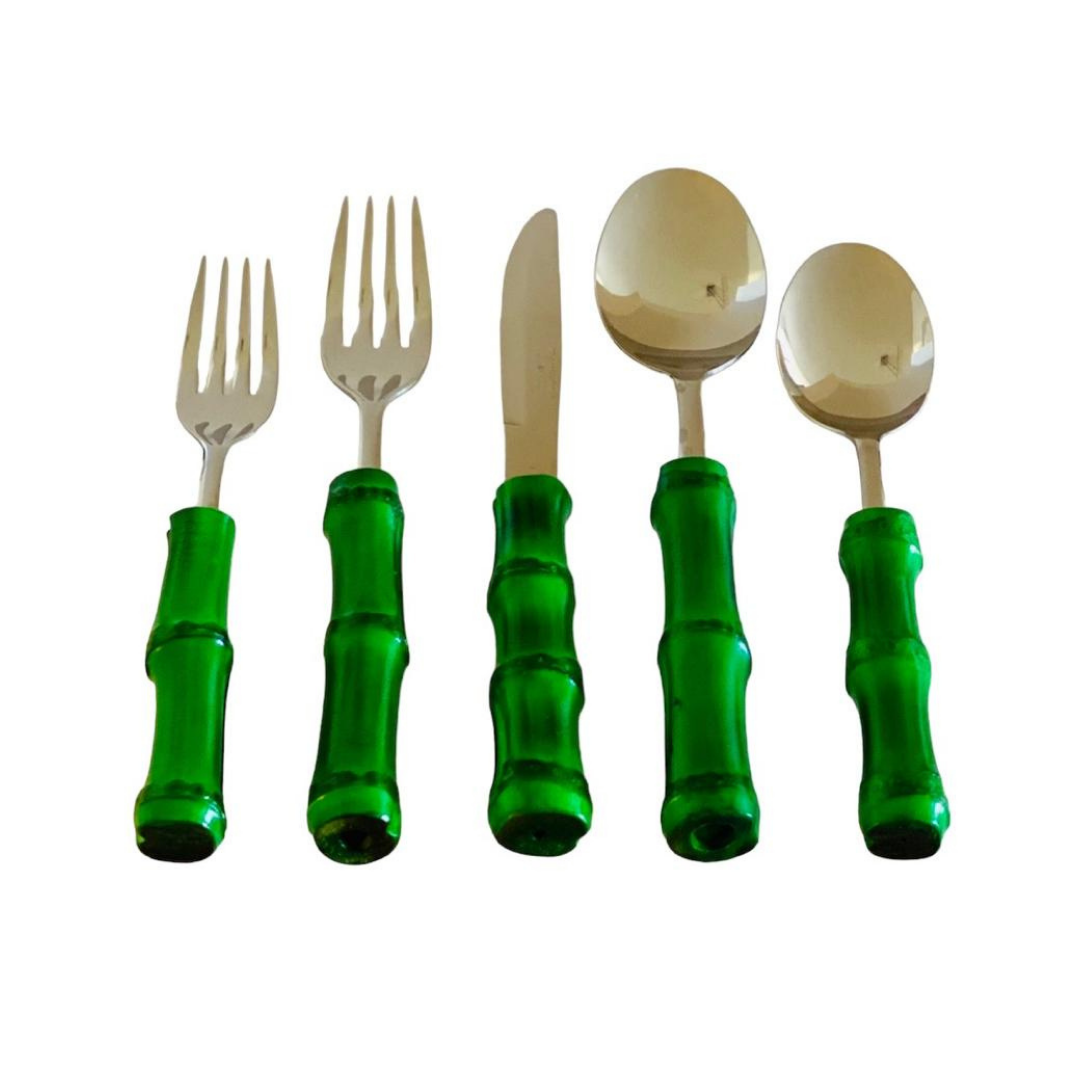 Green Bamboo Flatware