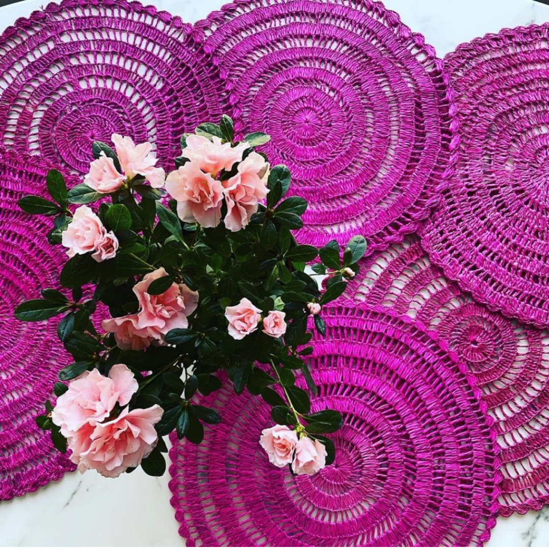 Fuchsia Buriti Straw Placemat