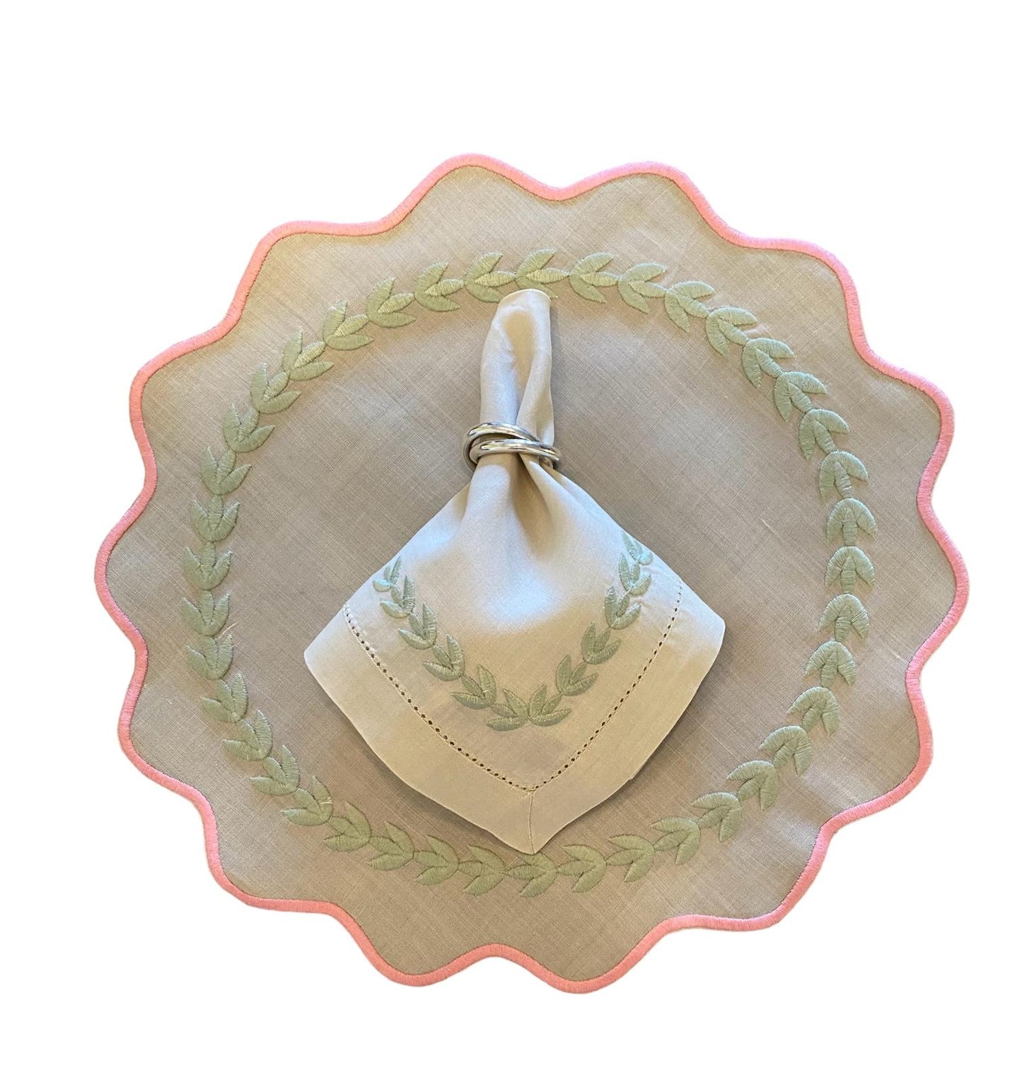 Khaki Placemat with Matching Napkin