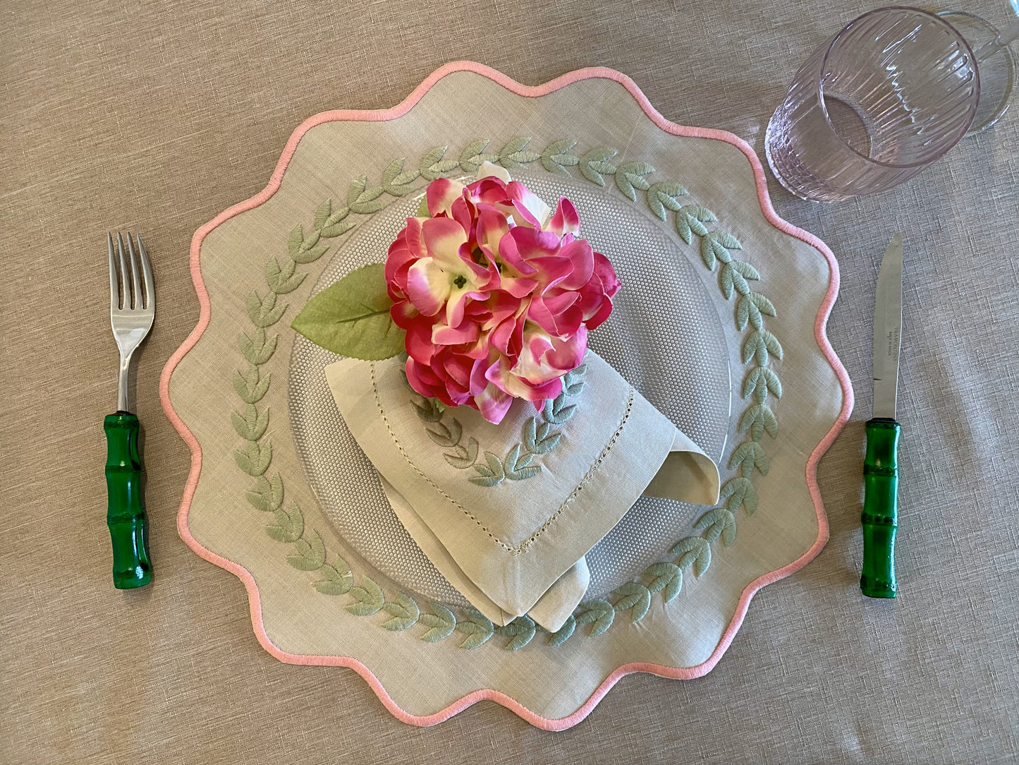 Khaki Placemat with Matching Napkin