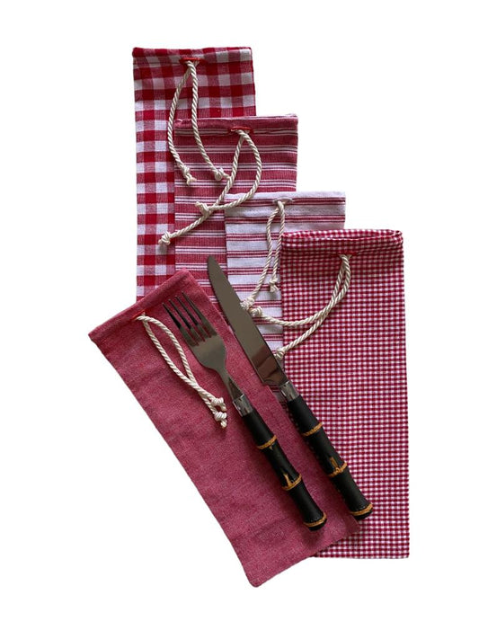 Red Assorted Flatware Clothbag