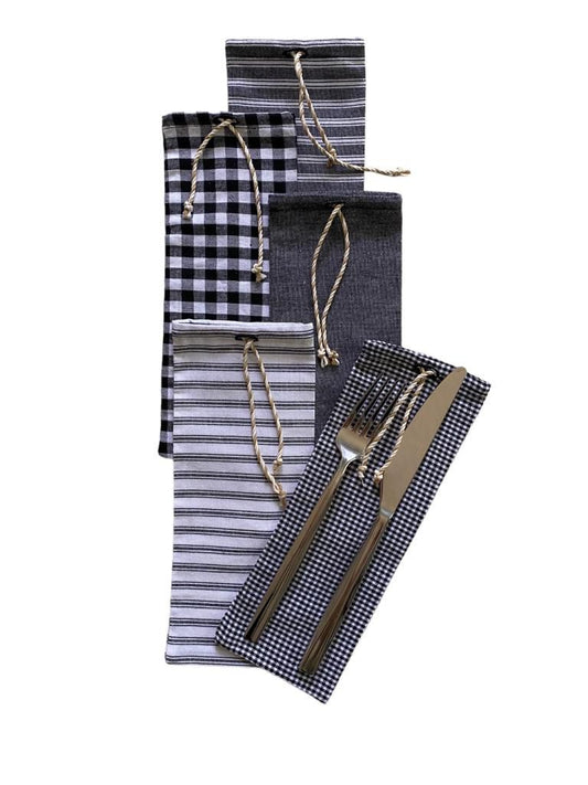 Black Assorted Flatware Clothbag